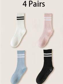 1 para/4 pary/6 par skarpetek do jogi w paski dla kobiet, silikonowe skarpetki antypoślizgowe do uprawiania sportów halowych i fitnessu, do połowy łydki, wiosna/lato