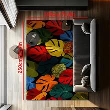 1 块奢华热带植物图案地毯，1100 克高密度仿羊毛 + TPR 可洗底部，厚度 0.6 厘米，复古欧洲经典柔软蓬松地毯，适用于户外、入口、客厅、卧室、洗衣房、浴室，可机洗四季大尺寸垫子，家居装饰