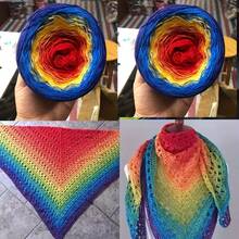 300g Colorful Pure Cotton Cake Gradient Cotton Rainbow DIY Scarf Shawl Skirt Wool Yarn Crochet - Multicolor - View 26