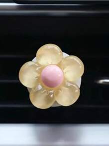 Women's Car Accessories - Floral Air Vent Clip, Decorative Car Interior Accessories In Various Colors With Transparent Floral Design
