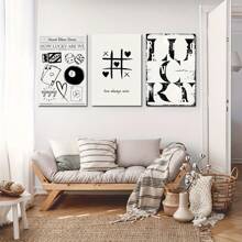 1/3pcs Luck And Love Wall Art Posters, Modern Style Wall Art, Illustrations Of Playing Cards, Dice, And Symbols Wall Art, Stylish And Canvas Artwork Wall Painting Gift, Ideal For Bedroom, Office, Living Room, Wall Decor, Home And Dorm Decoration, Unframed / Framed