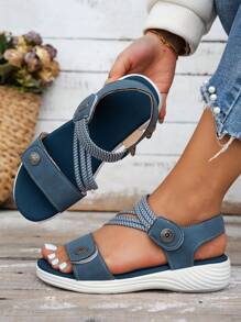 Sandalias de playa personalizadas 2025 para mujeres de baja estatura, sandalias deportivas sueltas y casuales con banda elástica transpirable y antideslizante, cierre de , suela blanda versátil para verano, suela gruesa e impermeable, adecuadas para mujeres embarazadas, livianas y cómodas con punta abierta y de moda