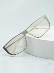 1 Stück Damen Vintage-Brille mit quadratischem Metallrahmen und Münzen, hochwertig, personalisierter Streetstyle, geeignet für Autofahren, Reisen, Urlaub, lässiger Alltagsgebrauch, Preppy-Stil für den Schulanfang, rechteckige Form