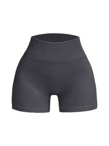 6 Pack Women Solid Color High Waist Elastic Athletic Shorts, Versatile For Outdoor Activities, Vacation & Gym - Multicolor - View 7