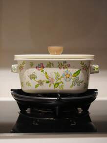 1 Set 1.2L Retro Floral Enamel Teapot, Milk Pot, Lid Cup, Square Pot, Coffee Pot, Handmade Tea Infuser Pot, Household Boiling Water Enamel Pot, Desktop Decorative Enamel Pot, Enamel Pot As Gift For Friends And Elders, Enamel Pot That Can Be Directly Heated In The Kitchen Back To School