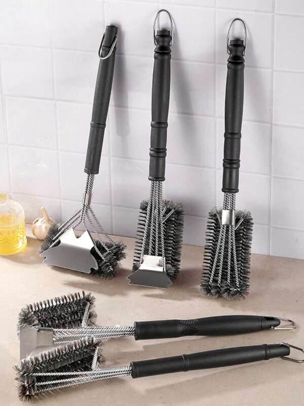 Brosse à barbecue multifonction grande brosse métallique avec spatule, grille de barbecue, brosse de four. Outil de nettoyage multifonctionnel pour usage transfrontalier