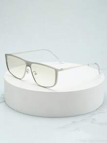 1 Stück Damen Vintage-Brille mit quadratischem Metallrahmen und Münzen, hochwertig, personalisierter Streetstyle, geeignet für Autofahren, Reisen, Urlaub, lässiger Alltagsgebrauch, Preppy-Stil für den Schulanfang, rechteckige Form