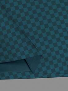 Camisa polo deportiva de manga corta con estampado de cuadros para hombres, adecuada para el trabajo diario, el trayecto y actividades al aire libre/vacaciones - Azul - Ver 6