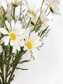 6 bouquets de 30 fleurs blanches simulées - petite marguerite, chrysanthème néerlandais, camomille, bouquet à tenir en main pour la décoration de mariage, photos de bouquet de mariée, décoration de jardin extérieur, accessoires photo, décoration de mariage d'hôtel à la maison, fournitures pour fête d'anniversaire, décoration de chambre, décoration de scène, accessoire de fête DIY, décoration d'automne