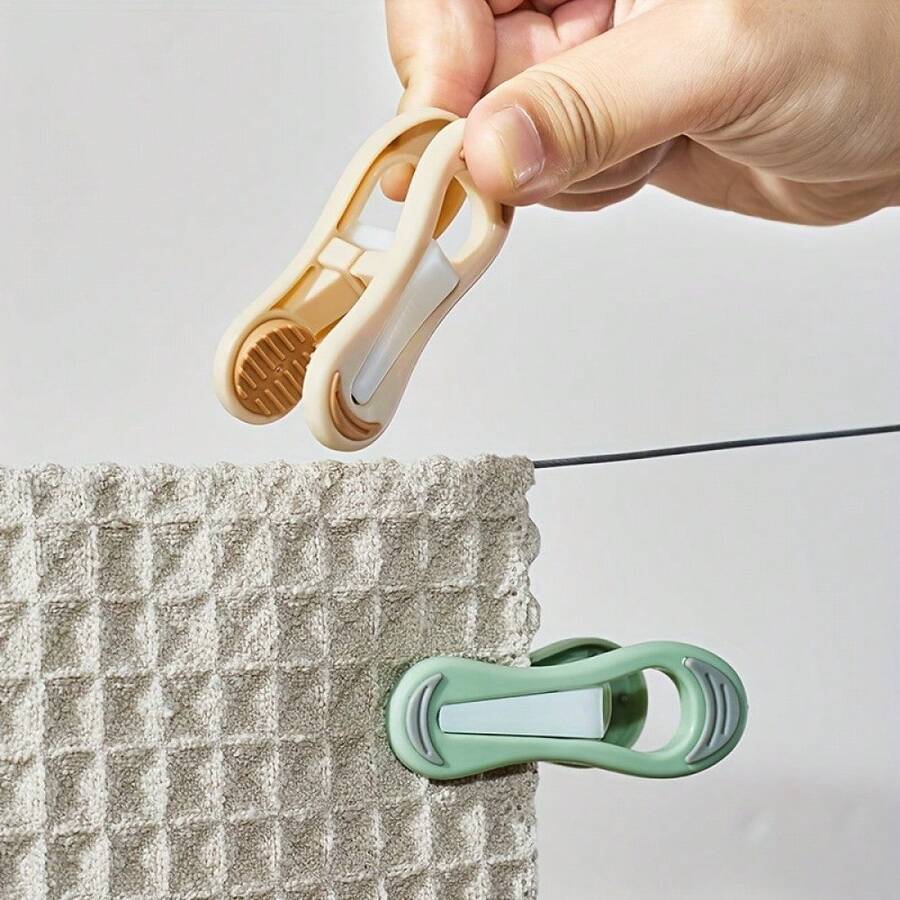 20 件无缝软塑料衣夹 - 强力防滑、防紫外线和防风，符合人体工程学设计，适用于精致面料、洗衣、家居整理（浅绿色）、现代干燥夹、耐用衣夹、衣夹 - 彩色 - 查看 1