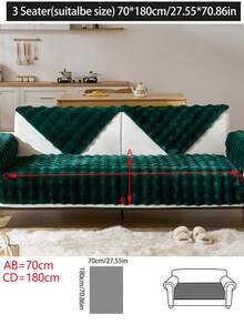 1pc Thickened Plush Sofa Cushion Cover, Warm All Season Anti-Slip Sofa Slipcover, Dust-Proof Machine Washable Sofa Mat For Bedroom, Office, Living Room L-Shaped Sofa 1/2/3/4 Seats - Dark Green - View 15