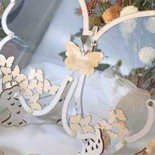 60 Butterfly Wooden Wedding Check In Table DIY Personalized Wedding Venue Decoration Hollow Butterfly Decoration Acrylic Wedding Message Box Wedding Welcome Card Replacement Guest Signature, Wedding Decoration, Birthday Decoration Wedding Season Perfect Decoration (Box Not Included)