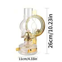 1pc, Vintage Rustic Oil Lamp For Indoor Wall-Mounted Use - Large Hurricane Lamp With Kerosene Lantern - Nostalgic Craft Lamp For Kitchen And Home Decor