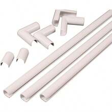 Legrand - Wiremold Cord Cover, White Cord Hider For Wall Mount TV, 9 Foot (108 Inches) Cord Cover Floor Or Cord Cover Wall To Hide TV Cords For Wall Mount TV, C110 - 1 - View 1