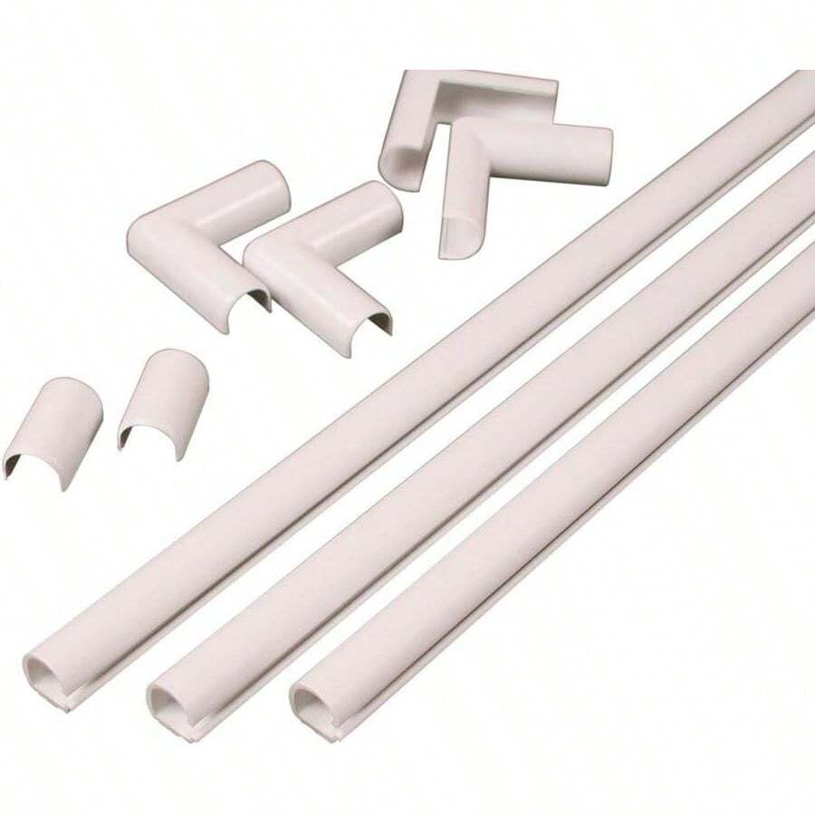 Legrand - Wiremold Cord Cover, White Cord Hider For Wall Mount TV, 9 Foot (108 Inches) Cord Cover Floor Or Cord Cover Wall To Hide TV Cords For Wall Mount TV, C110 - 1 - View 1