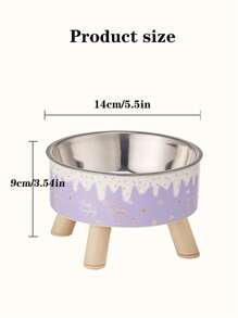 1pc Ice Cream Printed Cat/Dog Lover Gift And Dog/Cat Mom Love Pet Raised Bowl With Neck Support, Anti-Skid Anti-Spill High Capacity Cat/Dog Lover Gift And Dog/Cat Mom Love Pet Food & Water Bowl For Dog Lover And Dog Mom Loves & Cat Lover And Cat Mom Loves
