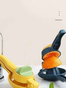 Exprimidor de limón manual jugo 100 sin semillas exprimidor manual jugos extractor frutas cocina fácil limpieza resistente libre semillas compacto diseño ergonómico gourmet utensilio saludable - azul real - Ver 2