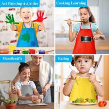 1/2/4/6/8/10 chiếc tạp dề vẽ tranh, áo khoác nghệ sĩ cho nhà bếp, lớp học, sự kiện cộng đồng, tiệc tùng, hoạt động thủ công và nghệ thuật vẽ tranh, tạp dề trẻ em từ 3-7 tuổi, thủ công (màu ngẫu nhiên) - Nhiều màu - Xem 8