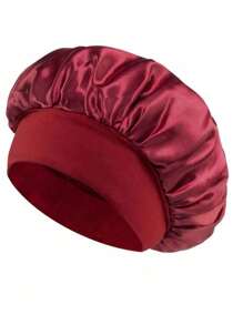 3PCS Silk Bonnet For Sleeping, Satin Hair Bonnets, Soft Elastic Band Silk Sleep Cap, Silk Hair Wrap For Curly Hair (Black Gold) Back To School Hair Bonnet