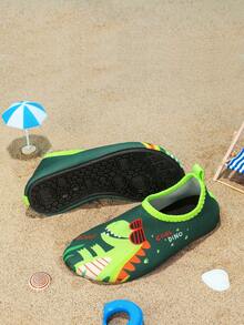 Kids Cartoon Cute Fun Anti-Slip Breathable Soft Wading, Swimming, Outdoor Beach, Indoor Yoga Water Shoes - Green - View 2