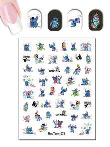 Disney Adesivi per unghie Disney Festival Mickey a trasferimento d'acqua, decorazioni per unghie con personaggi Stitch dell'Oceano, Stickers per decorazioni per unghie stile Stitch in stile Cosplay