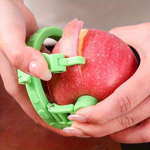1 pieza Pelador de frutas giratorio - Herramienta de cocina de plástico verde de pelado rápido, compatible con manzanas, perlas, melones, diseño ergonómico, herramienta de despegado eficiente para el hogar y restaurantes, Ulsls de la cocina
