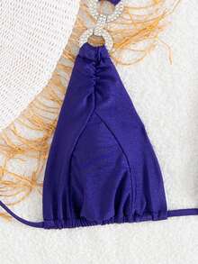 Conjunto de bikini de unicolor lindo y sexy, estilo europeo y americano nuevo, para uso en la playa en verano