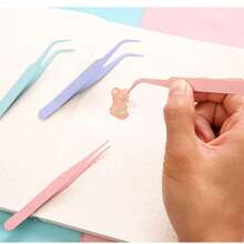 2件套精密镊子套装，钻石画工具，升级版防静电不锈钢弯头镊子，适用于钻石画、电子产品、实验室工作、珠宝制作、工艺品制作、焊接等。