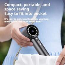 1PC Portable Handheld Turbo Fan 1800mAh 100 Gear High-Speed Cooler Rechargeable Digital Display Desk Fan For Outdoor