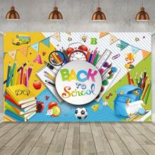 1 pièce Bannière de fond pour la rentrée scolaire, décoration pour la rentrée des élèves, fond de fête de la rentrée scolaire intérieur et extérieur