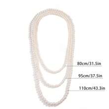 Modischer mehrreihiger Halskette, stapelbares Perlen-Choker-Halskette im europäisch-amerikanischen Stil, vielseitige französische Halskette mit Kunstperlen-Quaste