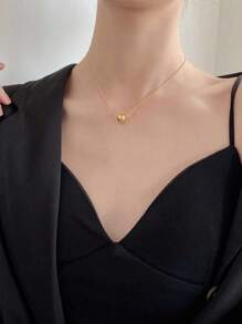 1 Set Minimalist Steel Sphere Decor Stainless Steel Jewelry Set, Suitable For Women's Daily Wear