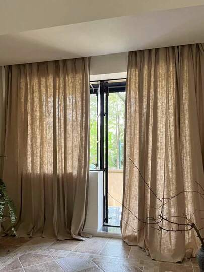 1pc Customizable Blackout Curtain, Simple Design, Suitable For Living Room, Bedroom, Bay Windows, Multi-Color