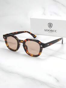 1 pieza Gafas de sol ovaladas vintage unisex marcos sencillos en negro y carey rojo, adecuadas para conducir, viajar, vacaciones, casual, actividades al aire libre, fiestas diarias, también se pueden usar como accesorio y pasador para el cabello