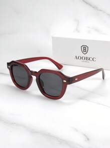 1 pieza Gafas de sol ovaladas vintage unisex marcos sencillos en negro y carey rojo, adecuadas para conducir, viajar, vacaciones, casual, actividades al aire libre, fiestas diarias, también se pueden usar como accesorio y pasador para el cabello