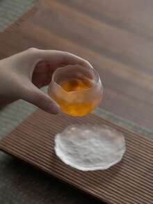 1 Set Minimalist Elegant Tea Art Matte Milk Glass Tea Cup & Saucer & Tea Tray, Refined Glassware Tea Set'