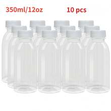 2/4/6/8/10 Stücke klare Plastikflaschen, wiederverwendbare Mini-Saftflaschen mit Deckel, kleine leere Getränkebehälter, auslaufsicher. Für Saft, Milch, Smoothies, Eiskaffee, Fruchtshakes, Soßen, Sirupe und andere Getränke zur Aufbewahrung. Kann Ihren unterschiedlichen Bedürfnissen und Ersatzbedarf erfüllen. - Verschiedenfarbig - Übersicht 24