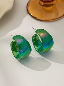 Boucles d'oreilles mode européennes et américaines, grands anneaux acryliques avec un design géométrique, bijoux pour femmes