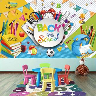 1pc Back To School Banner Backdrop, Decoration For Students Back To School, Indoor & Outdoor Back To School Party Backdrop