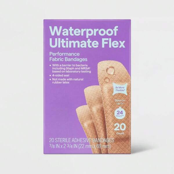 Waterproof Ultimate Flex Bandages - 20ct For Emergency Kit Bag