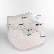 010-Soft Teddy Fabric Tufted Foam Bean Bag Chair With Teddy Fabric Coffee-6320 - Multicolor - View 10