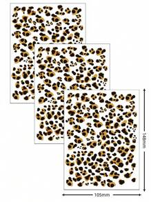3 Blatt Gepardenmuster Tattoo Leoparden temporäre Tattoos realistische Tier Fake Tattoos Halloween Gesichtstattoos Gepardenkostüm Make-up für Party Festival Halloween