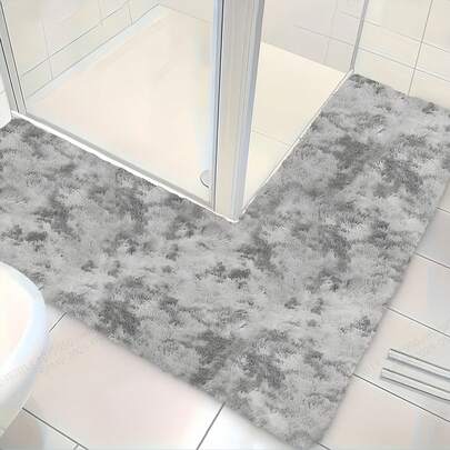 1 件适用于角落淋浴间的浴室垫，采用超细纤维制成，底部防滑，L 形，柔软毛绒浴室地毯，适用于淋浴、水疗和多房间使用 | 可机洗浴室垫，适用于厨房、洗衣房、卧室、房车、入口通道房间装饰浴室配件返校浴室厨房装饰