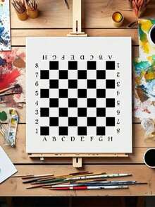 Large Chessboard Template For Home Decoration,Henna Stencils ,Art Supplies - Plastic Stencil For Wood, Canvas, Wall Game Home Decor Gift - Art & Craft Drawing Stencil