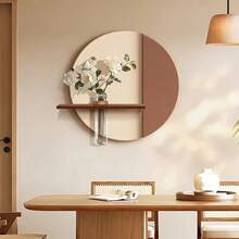 3D Sandstone Decorative Painting, Modern Cream Aesthetic Living Room Sofa Background Wall Art, Premium Green Plant Wall Decor [Artificial Green Plant Not Included]