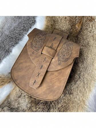 1 pieza Bolso de cintura de estilo renacentista medieval y vikingo para cosplay, fiestas LARP y uso diario, accesorio de cosplay | Bolso de cintura medieval | Hebilla decorativa