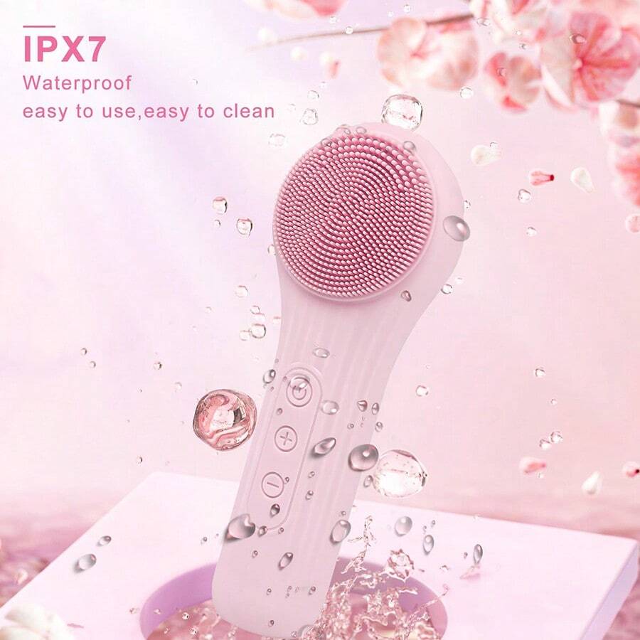 Silicone Electric Face Wash Brush With 3 - Speed Modes | IPX7 Waterproof Facial Cleanser For Deep Cleansing, Exfoliating & Massaging | Home Spa, Travel Toiletry & Daily Cleansing
