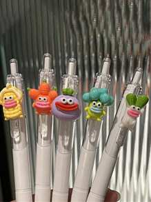 1/5/10pcs Random Vegetable-Shaped Pen, High-Quality Writing Pen With 0.5mm Tip, Black Ballpoint Pen For Students