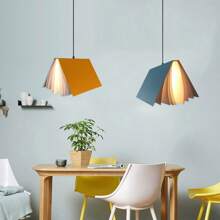 Luminária pendente criativa estilo nórdico faça você mesmo, luminária pendente personalizada para sala de jantar/quarto, luminária de decoração para casa, em formato de livro, design faça você mesmo, luminária pendente moderna estilo macaron, abajur de ferro + policarbonato, branco/amarelo/rosa/azul, adequada para decoração de casa, sala de jantar, quarto e sala de estar, soquete E27, lâmpada fácil de substituir (lâmpada não incluída)