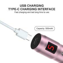 专业高频静音 Dermapen 电动微针美容笔，容量 500mAh，带 10 个可更换针头 - 粉色 - 查看 5